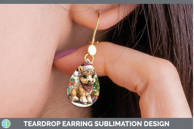 Horse Teardrop Earrings Farm Christmas Santa Sublimation Ear