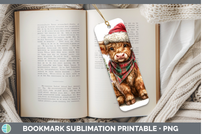 Bull Bookmark Farm Christmas Santa Sublimation Printable Des