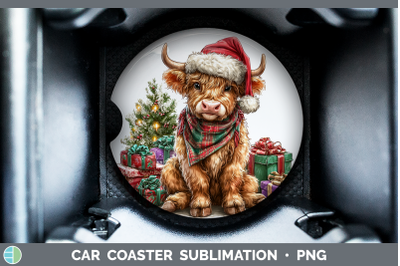Bull Car Coaster Farm Christmas Santa Sublimation Drink Mat