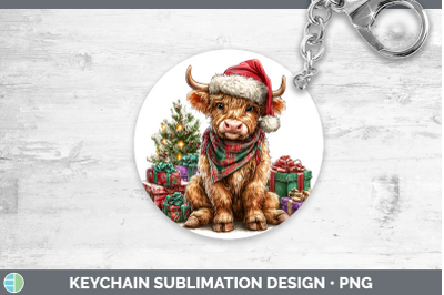 Bull Keychain Farm Christmas Santa Sublimation Keyring Desig