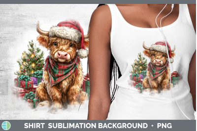 Bull Shirt Farm Christmas Santa Sublimation Background Desig