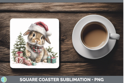 Bunny Square Coaster Farm Christmas Santa Sublimation Drink