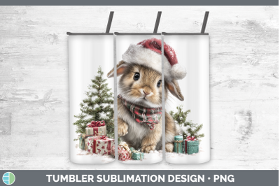 Bunny Tumbler Farm Christmas Santa Sublimation 20 oz Skinny