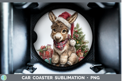 Donkey Car Coaster Farm Christmas Santa Sublimation Drink Ma