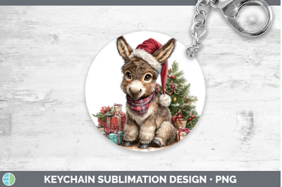 Donkey Keychain Farm Christmas Santa Sublimation Keyring Des