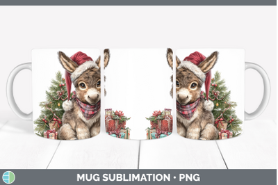 Donkey Mug Wrap Farm Christmas Santa Sublimation Coffee Cup