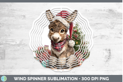 Donkey Wind Spinner Farm Christmas Santa Sublimation Spinner