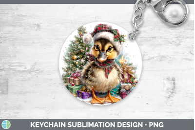 Duck Keychain Farm Christmas Santa Sublimation Keyring Desig