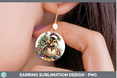 Duck Round Earrings Farm Christmas Santa Sublimation Earring