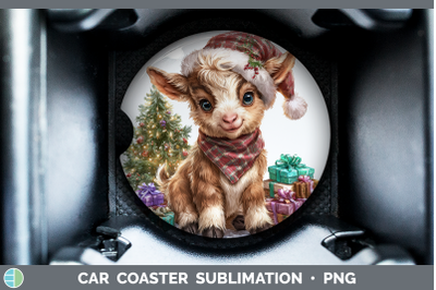Goat Car Coaster Farm Christmas Santa Sublimation Drink Mat