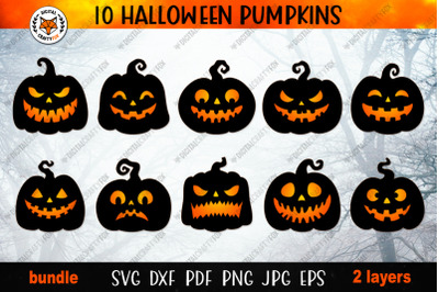 Halloween Pumpkin Bundle SVG, Pumpkin Laser Cut SVG
