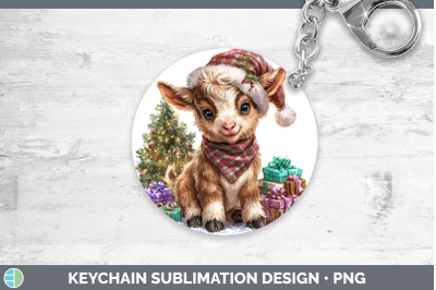 Goat Keychain Farm Christmas Santa Sublimation Keyring Desig