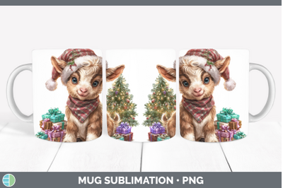 Goat Mug Wrap Farm Christmas Santa Sublimation Coffee Cup De