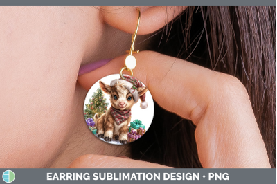 Goat Round Earrings Farm Christmas Santa Sublimation Earring