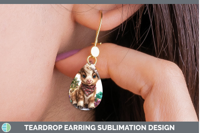 Goat Teardrop Earrings Farm Christmas Santa Sublimation Earr