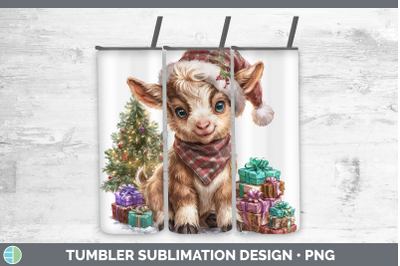 Goat Tumbler Farm Christmas Santa Sublimation 20 oz Skinny T