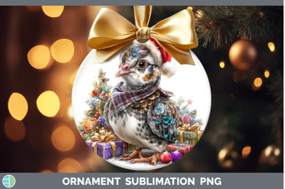 Guinea Hen Ornament Farm Christmas Santa Sublimation Bauble