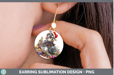 Guinea Hen Round Earrings Farm Christmas Santa Sublimation E