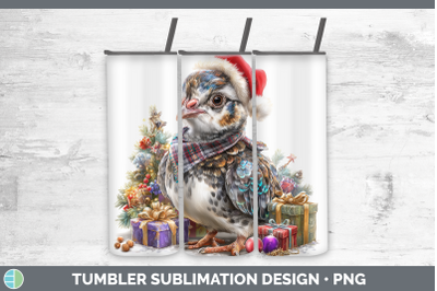 Guinea Hen Tumbler Farm Christmas Santa Sublimation 20 oz Sk