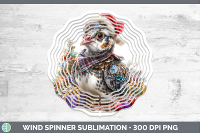 Guinea Hen Wind Spinner Farm Christmas Santa Sublimation Spi
