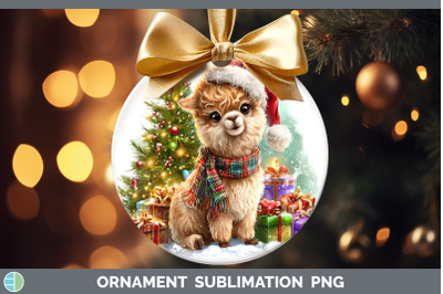 Alpaca Ornament Farm Christmas Santa Sublimation Bauble Desi