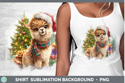 Alpaca Shirt Farm Christmas Santa Sublimation Background Des