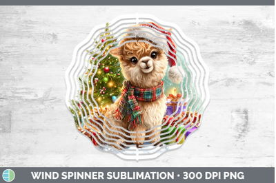 Alpaca Wind Spinner Farm Christmas Santa Sublimation Spinner