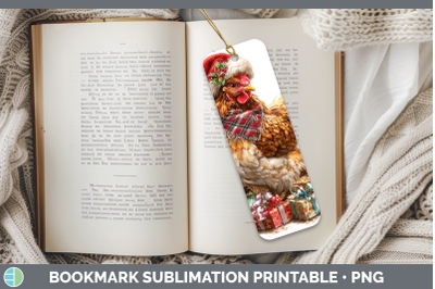 Chicken Bookmark Farm Christmas Santa Sublimation Printable
