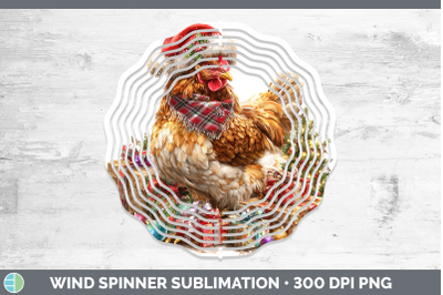 Chicken Wind Spinner Farm Christmas Santa Sublimation Spinne