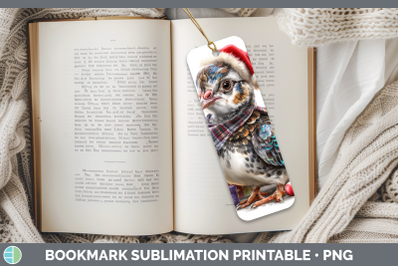 Guinea Hen Bookmark Farm Christmas Santa Sublimation Printab