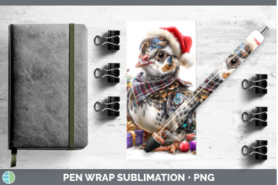 Guinea Hen Pen Wrap Farm Christmas Santa Sublimation Pen Des