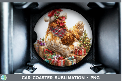 Chicken Car Coaster Farm Christmas Santa Sublimation Drink M