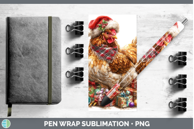 Chicken Pen Wrap Farm Christmas Santa Sublimation Pen Design