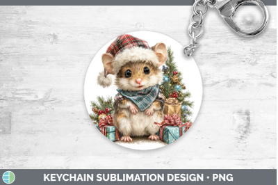 Mouse Keychain Farm Christmas Santa Sublimation Keyring Desi