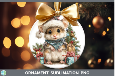 Mouse Ornament Farm Christmas Santa Sublimation Bauble Desig