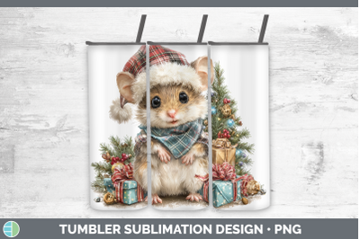 Mouse Tumbler Farm Christmas Santa Sublimation 20 oz Skinny