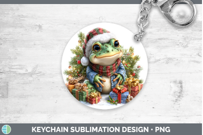 Bullfrog Keychain Farm Christmas Santa Sublimation Keyring D