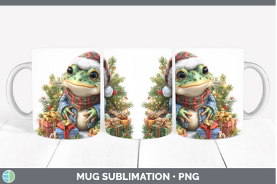Bullfrog Mug Wrap Farm Christmas Santa Sublimation Coffee Cu