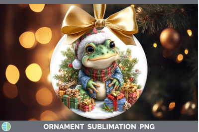 Bullfrog Ornament Farm Christmas Santa Sublimation Bauble De