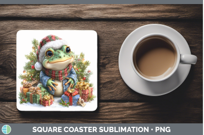 Bullfrog Square Coaster Farm Christmas Santa Sublimation Dri