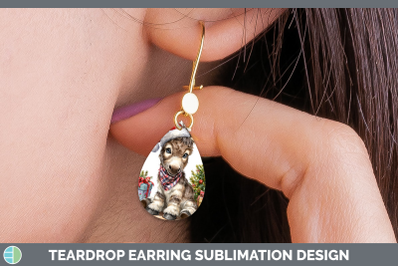 Mule Teardrop Earrings Farm Christmas Santa Sublimation Earr