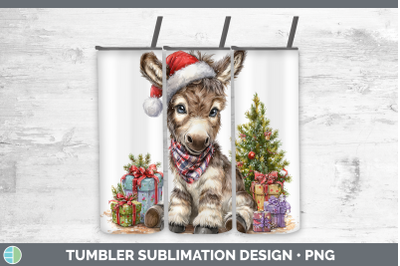 Mule Tumbler Farm Christmas Santa Sublimation 20 oz Skinny T