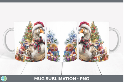 Goose Mug Wrap Farm Christmas Santa Sublimation Coffee Cup D