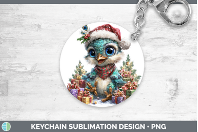 Peacock Keychain Farm Christmas Santa Sublimation Keyring De