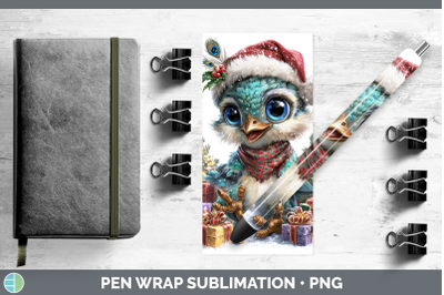 Peacock Pen Wrap Farm Christmas Santa Sublimation Pen Design