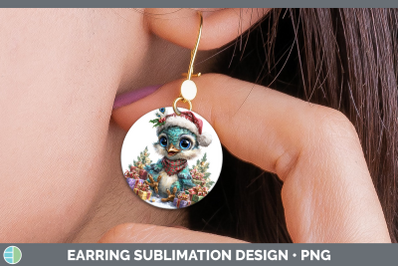 Peacock Round Earrings Farm Christmas Santa Sublimation Earr