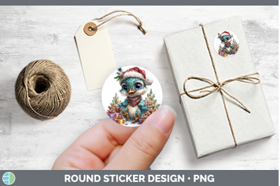 Farm Christmas Santa Peacock Stickers | Round Labels Designs