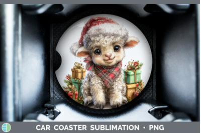 Sheep Car Coaster Farm Christmas Santa Sublimation Drink Mat