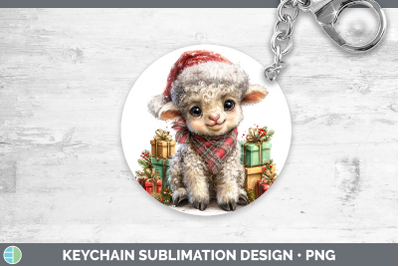 Sheep Keychain Farm Christmas Santa Sublimation Keyring Desi