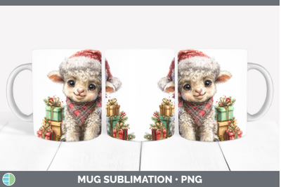 Sheep Mug Wrap Farm Christmas Santa Sublimation Coffee Cup D